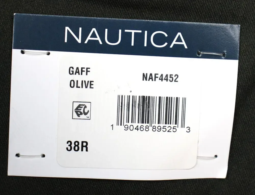 Nautica Suit Mens 38R 32W Olive Modern Fit GAFF Active Stretch 2 Piece NAF4452